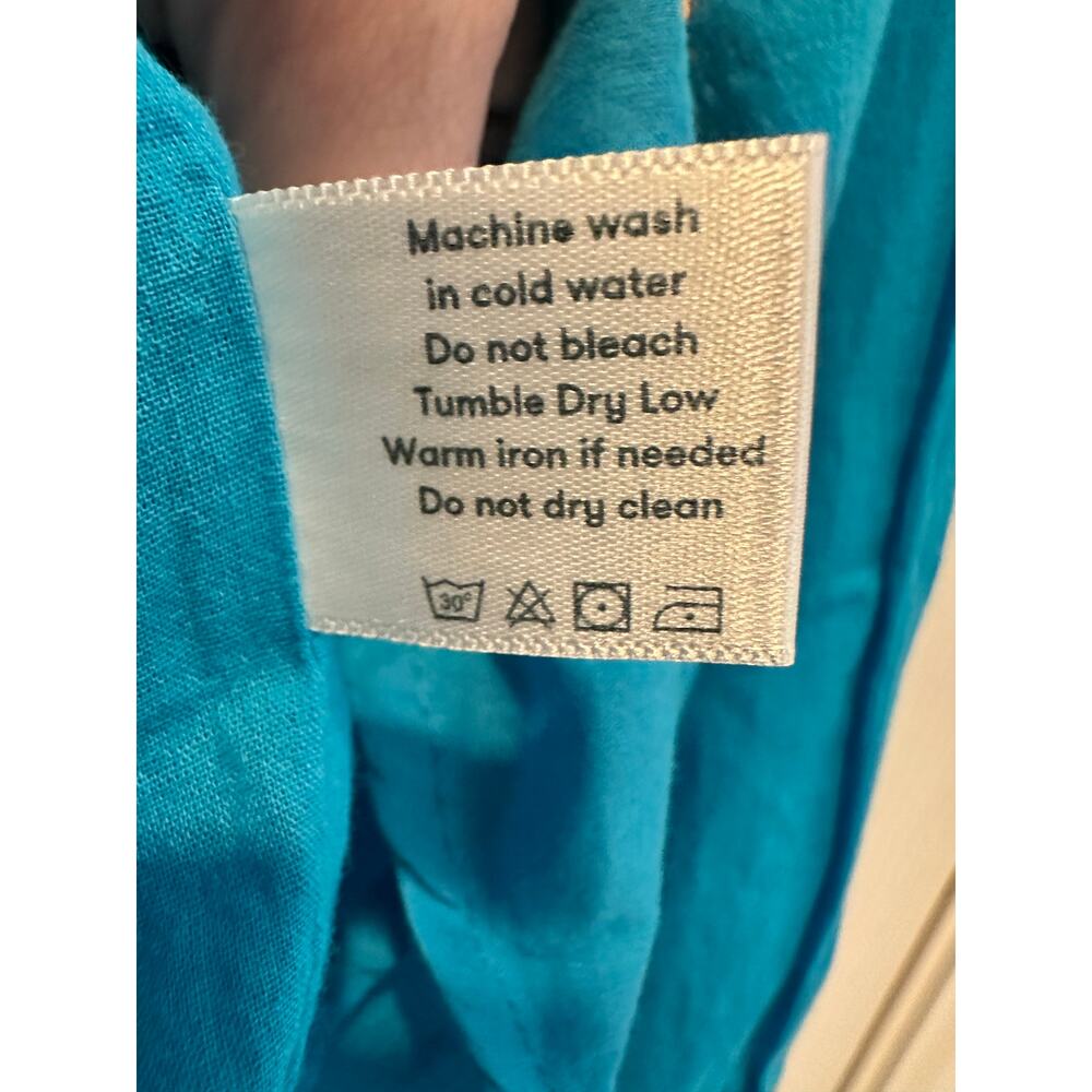 *SOLD* Roller Rabbit Women’s Teal Embroidered Cotton Blouse Size Small NWOT Boho - Picture 9 of 10